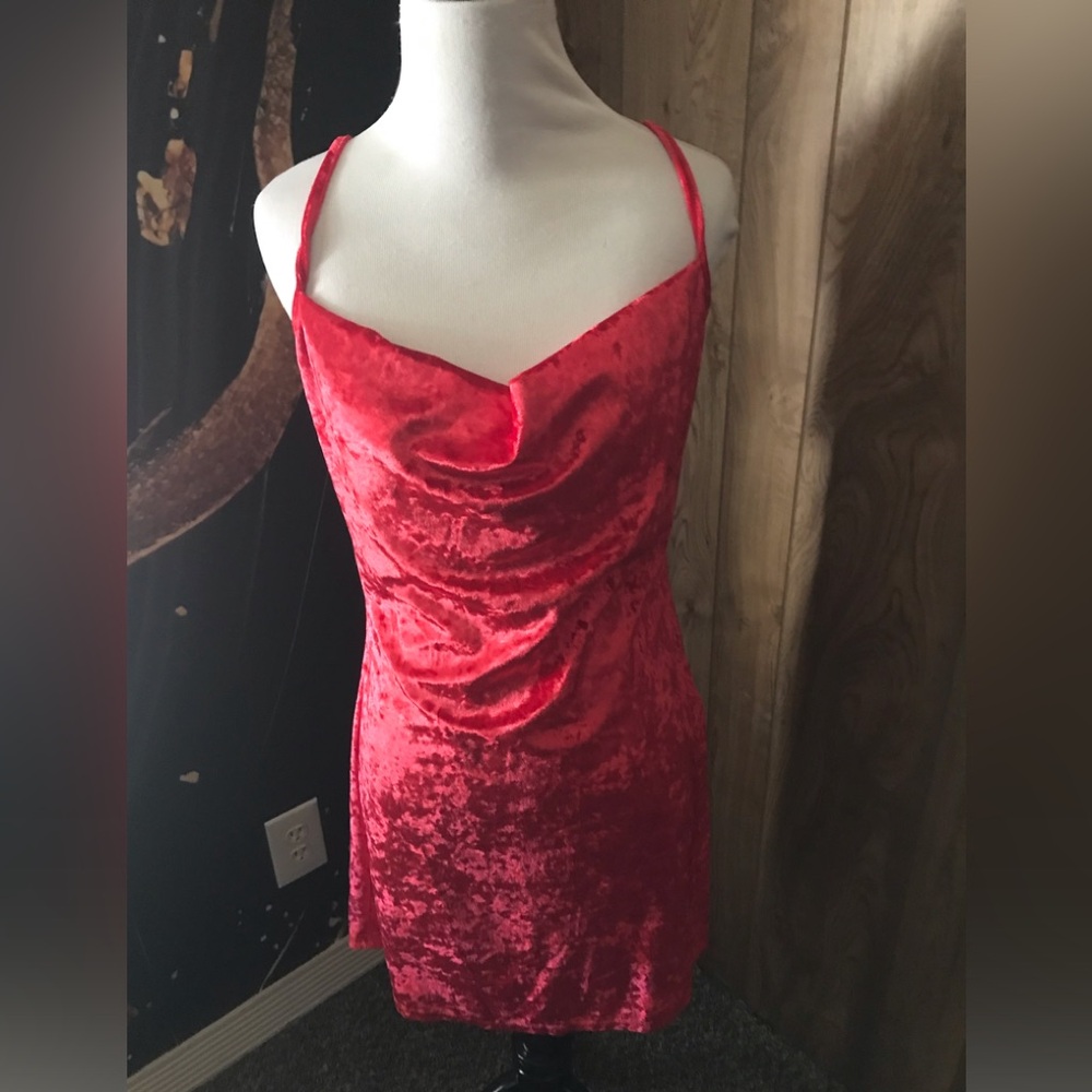 NWT Seduction Red Velvet Mini Dress Large